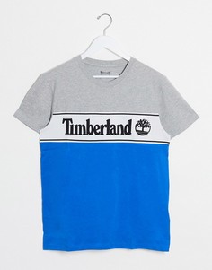 Футболка в стиле колор блок с логотипом Timberland-Серый