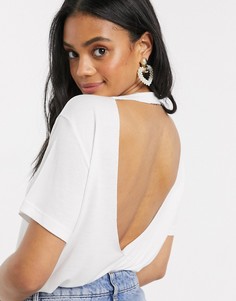 Белая футболка с открытой спиной ASOS DESIGN-Белый