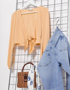 Золотистый топ с завязкой ASOS DESIGN-Золотой