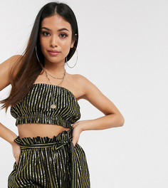 Пляжный топ-бандо с завязкой ASOS DESIGN petite-Белый