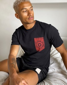 Футболка с круглым вырезом Selected Homme-Черный