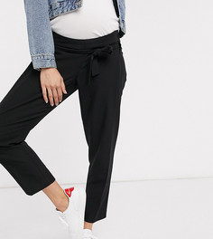 Суженные книзу брюки длиной до щиколотки с посадкой под животом ASOS DESIGN Maternity-Черный