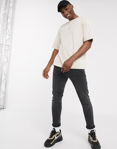 Светло-бежевая oversized-футболка River Island-Светло-бежевый