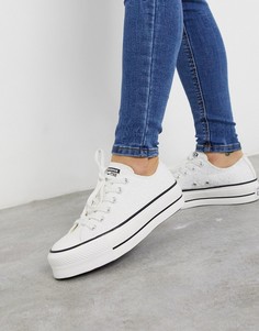 Кеды на платформе с вышивкой ришелье Converse chuck taylor lift ox-Белый