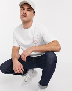 Белая футболка с принтом Topman-Белый