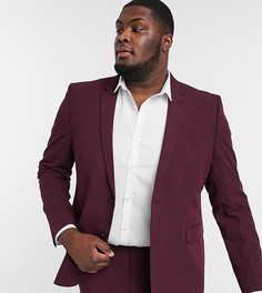 Бордовый пиджак скинни Burton Menswear Big & Tall-Красный