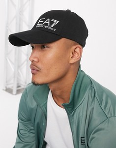 Черная бейсболка с логотипом Armani-Черный EA7