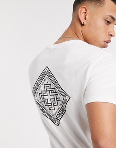 Белая футболка с принтом на спине River Island-Белый