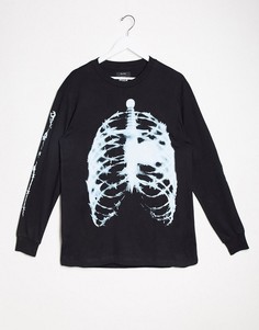 Черная футболка с принтом Post Malone на груди Bershka-Черный