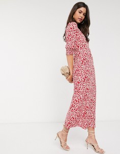 Платье макси с V-образным вырезом и цветочным принтом Vila-Черный