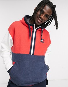 Худи в стиле колор блок с молнией и логотипом Tommy Jeans-Мульти