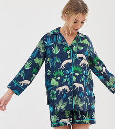 Пижама с леопардами из 100% вискозы ASOS DESIGN Maternity-Мульти