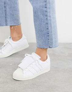 Белые кроссовки с бахромой adidas Originals Superstar-Белый