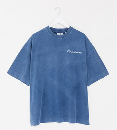 Темно-синяя oversized-футболка COLLUSION Unisex-Синий