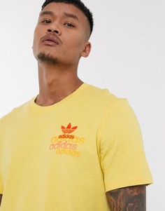 Желтая футболка с логотипом adidas Originals-Желтый