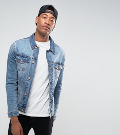 Выбеленная джинсовая куртка зауженного кроя ASOS DESIGN Tall-Синий
