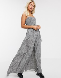 Комбинезон с широкими штанинами Free People-Черный