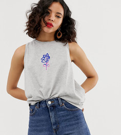 Майка с рисунком цветка ASOS MADE IN KENYA-Серый