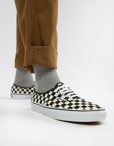 Черные кеды в шахматную клетку Vans Authentic VN000W4NDI01-Черный