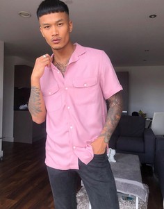 Розовая рубашка из вискозы Burton Menswear-Розовый