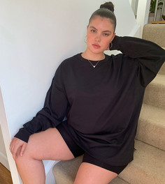 Черный легкий oversized-свитшот ASOS DESIGN Curve