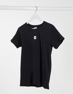 Черная oversized-футболка бойфренда с логотипом по центру The North Face-Черный