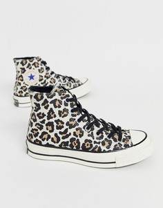 Кроссовки с леопардовым принтом Converse Chuck 70-Черный