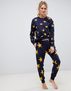 Oversize-свитшот с принтом звезд ASOS DESIGN-Темно-синий