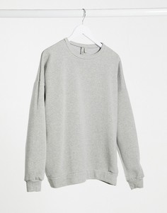 Серый меланжевый oversize-свитшот ASOS DESIGN