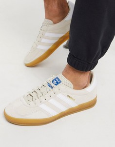 Светло-бежевые кроссовки на резиновой подошве adidas Originals gazelle-Бежевый