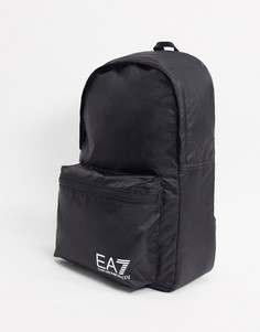 Черный рюкзак с логотипом Armani EA7
