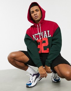 Худи со вставками и логотипом "actual" ASOS DESIGN-Мульти