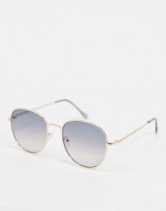 Круглые солнцезащитные очки с золотистой оправой Vero Moda-Белый