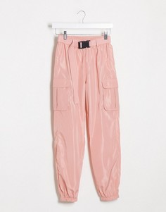Розовые спортивные брюки-карго в стиле милитари NaaNaa-Розовый