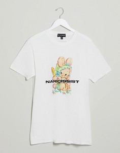 Oversized-футболка с принтом New Girl Order-Белый