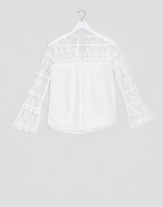 Белая блузка с длинными рукавами Hollister-Белый Abercrombie & Fitch
