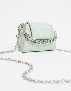 Стеганая сумка мятного цвета ASOS DESIGN-Зеленый