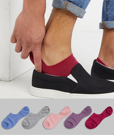 5 пар невидимых носков (синие/розовые/серые) ASOS DESIGN-Мульти