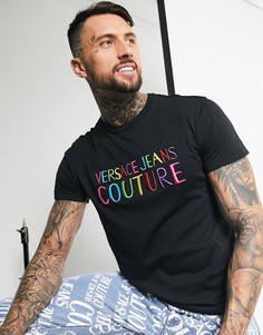 Черная футболка с логотипом Versace Jeans-Черный
