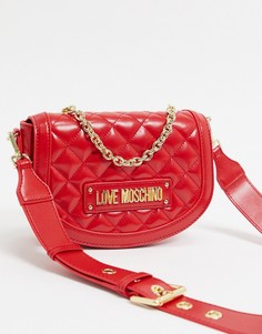 Красная стеганая сумка через плечо Love Moschino-Красный
