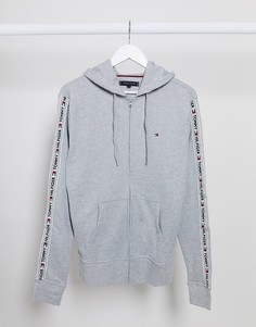 Худи серого цвета с отделкой лентой Tommy Hilfiger-Серый