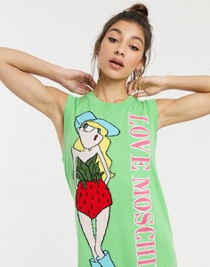 Платье без рукавов с рисунком и логотипом Love Moschino-Зеленый