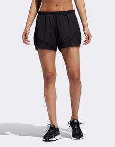 Черные шорты 2 в 1 adidas Running-Черный