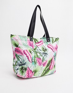 Сумка-тоут с пальмовым принтом ASOS DESIGN-Мульти