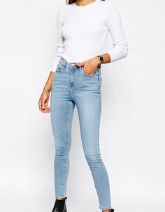 Светлые джинсы скинни с завышенной талией ASOS TALL Ridley-Синий