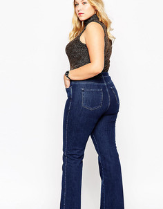 Темные расклешенные свободные джинсы ASOS CURVE-Синий