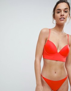 Удлиненный бюстгальтер с треугольными чашечками ASOS-Красный