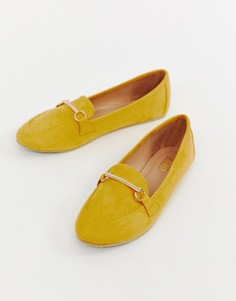 Туфли на плоской подошве горчичного цвета RAID Viera-Желтый