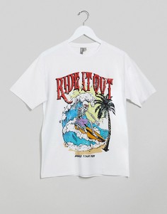 Футболка в стиле oversized с принтом ASOS DESIGN-Белый