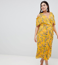 Платье миди с ярким цветочным принтом Lovedrobe-Мульти